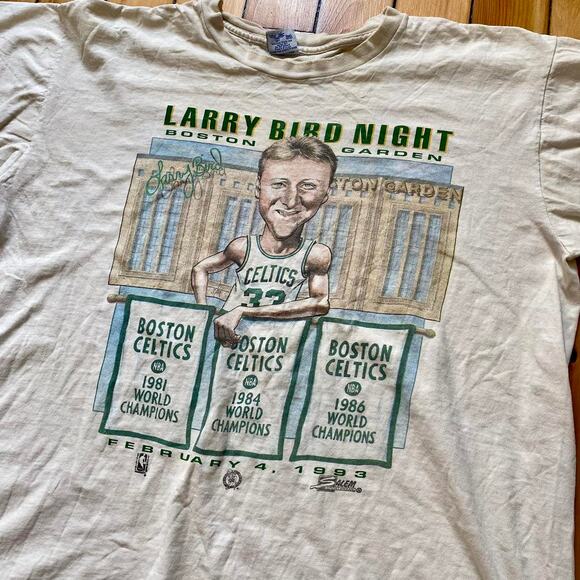 Vintage 1993 Larry Bird Celtics Salem Sportswear Single Stitch T-Shirt XL - Picture 3 of 4